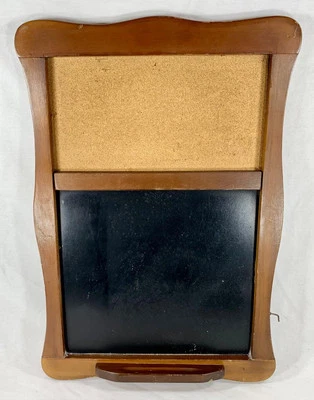 Chalkboard Blackboard Cork Board Wooden Wall Organizer Vintage Tongue & Groove O - Image 1 of 4