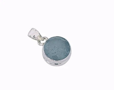 Conjunto de pingente de marinha minimalista natural em prata esterlina 925 genuína - Imagem 1 de 4