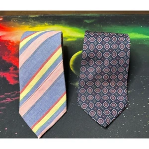 Vtg 90s Boston Traders Tie Lot Silk Mens Striped Patterned - Picture 1 of 3