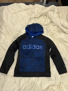 Adidas Boys Navy/Black Pullover Hoodie Sz M - Picture 1 of 5