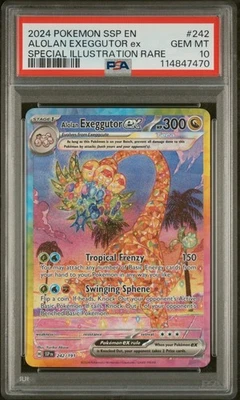 PSA 10 Alolan Exeggutor ex 242/191 Sv08: Surging Sparks Holo - Image 1 of 2