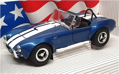 Ertl 1/18 Scale 7386 - Shelby Cobra 427 S/C - Blue/White With White Pipes - Image 1 of 4