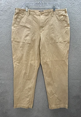 Lands End Pants Womens 18 Tan Duck Canvas Workwear Outdoors Hiking Camping - Image 1 of 4