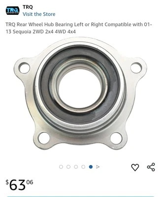 TRQ Rear Wheel Hub Bearing Left or Right Compatible with 01-13 Sequoia 2WD 4WD - Image 1 of 4