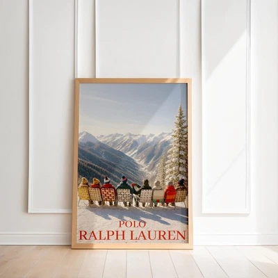 Póster de moda de esquí vintage | Estilo retro Ralph Lauren | Decoración de invierno de lujo Foto 1 de 4