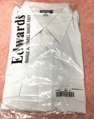 Edwards Pilot Navigator Белая Рубашка Большой L Гриф Авиации Авиакомпании 16-16 1/2 - Изображение 1 из 2