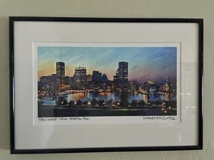 ROBERT MCCLINTOCK'S, 2010 “Baltimore From Federal Hill” Signed Matted Framed - Picture 1 of 2