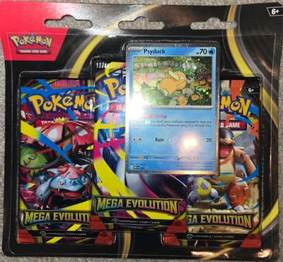 Pokemon TCG Mega Evolution Base Set Paquete de 3 Blister | Psyduck | NUEVO SELLADO Foto 1 de 2