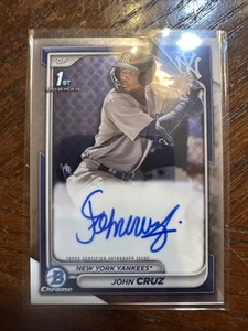 2024 Bowman Chrome Prospect Autographs #CPAJCZ John Cruz Auto - Picture 1 of 2