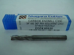 NIAGARA Carbide Square End Mill 3/16" 3FL 2" 85930 - Picture 1 of 1