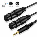 5ft 3.5mm Male Stereo Aux Audio to Dual Male XLR Lead Signal Cable Cord Adapter