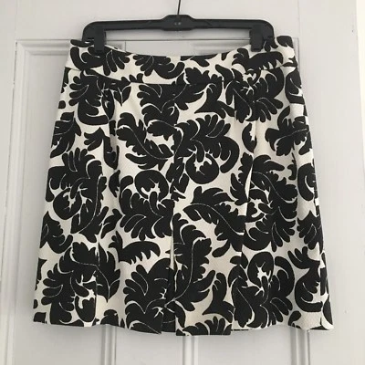 Ladies Black/ivory Cotton Skirt Sz 10 Eccoci (carlisle) - Image 1 of 4