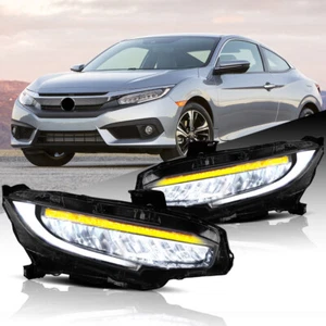 VLAND Headlights For 2016-2021 Honda Civic 10Th GEN w/ LED Sequential DRL Lights - Picture 1 of 19
