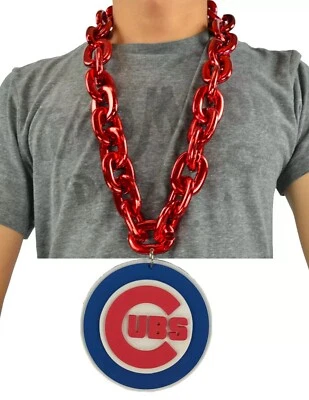 Chicago Cubs 3D Fan Chain Big logo Necklace Foam Blue/GOLD FAST SHIP - Image 1 of 2