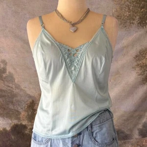 Vintage 70s Sears the Doesnt Slip Camisole Tank Top Romantic Lingerie Shirt - Picture 1 of 8