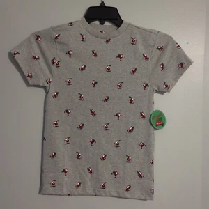 Free Planet Boy's Gray Christmas T-shirt, Santa On Skis, Sled, NWT Size 6  {S12] - Picture 1 of 4