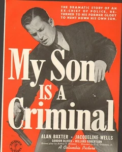 Movie ads 1939-My Son Is a Criminal stars Alan Baxter Ms wells-----19 - Picture 1 of 1