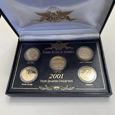 Pure 24Kt Gold Plated 2001 State Quarter Collection US Commemorative Gallery - Image 1 of 4
