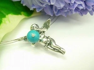 925 Silver Turquoise Lucky Pendant TA502 - Picture 1 of 1