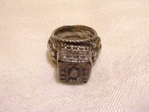ANTIQUE Yemeni Silver MENS RING Islamic Bedouin METAL ART JEWELRY Yemen ARABIA - Picture 1 of 12