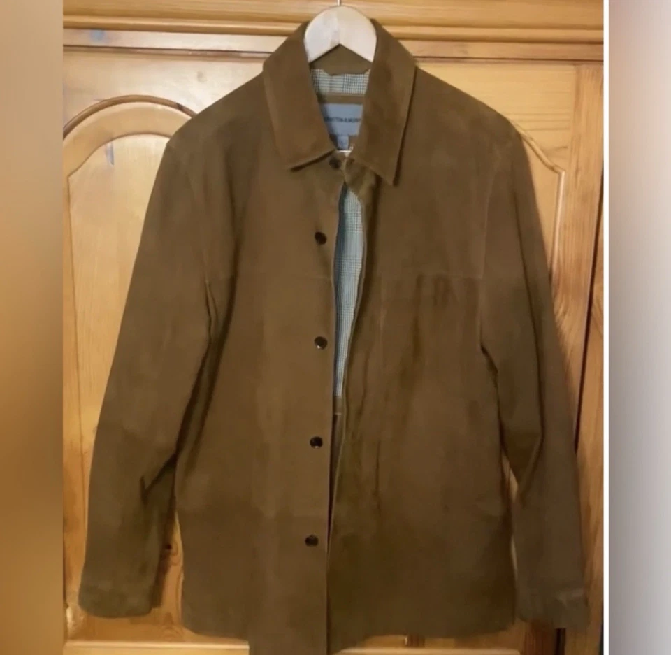 Chaqueta bomber de gamuza con cremallera completa Johnston & Murphy para hombre Foto 1 de 4