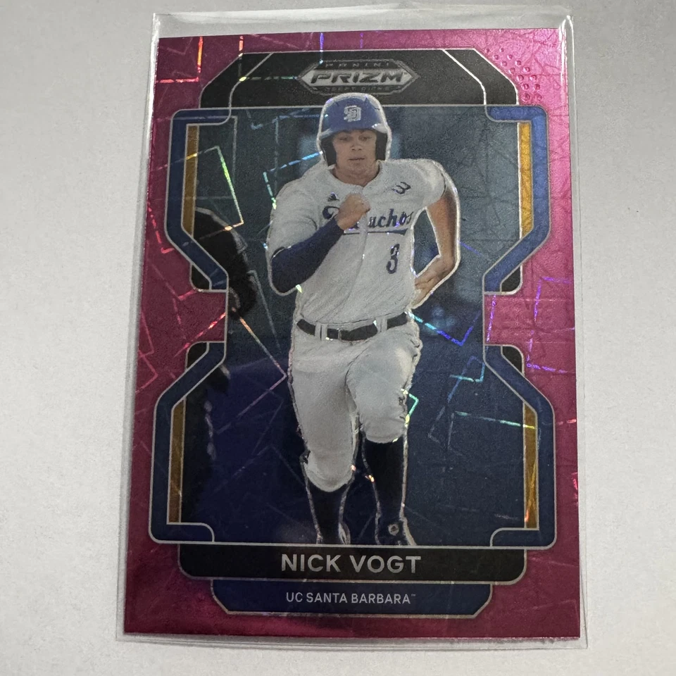 2022 Panini Prizm Draft Picks #PDP210 Nick Vogt Neon Pink Velocity - Image 1 of 1