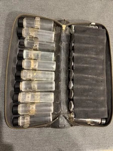 Vintage Doctor's Medicine Kit Leather Travel Case 20 Vials  Antique! - Picture 1 of 8