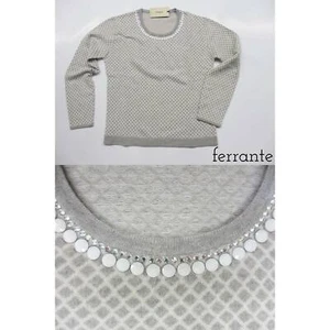 MAGLIA MAGLIONE DONNA FERRANTE 34D46106 GRIGIO CHIARO NUOVO AI - Picture 1 of 1