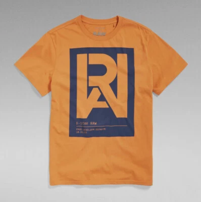 Camiseta de manga corta G-Star RAW para hombre ámbar naranja gráfico crudo Foto 1 de 3