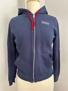 Boys' navy blue Trussardi zip hoodie red drawstring size 14 - Picture 1 of 18