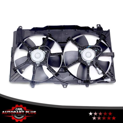 Conjunto de motor ventilador de refrigeración condensador aire acondicionado radiador doble para Nissan 350Z 2003-2006 Foto 1 de 4