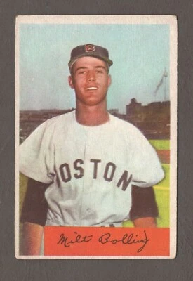1954 Bowman Baseball Card #130 Milt Bolling – Boston Red Sox  - Image 1 of 2