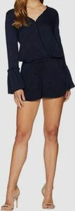 $160 Young Fabulous & Broke Women's Navy Blue Brooklyn Romper Jumpsuit Size L - Picture 1 of 2