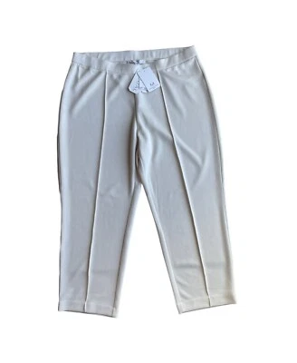 Magaschoni Woman Size 2X Ecru Ivory Knit Jersey Modal Blend Pants Business NWT - Image 1 of 4