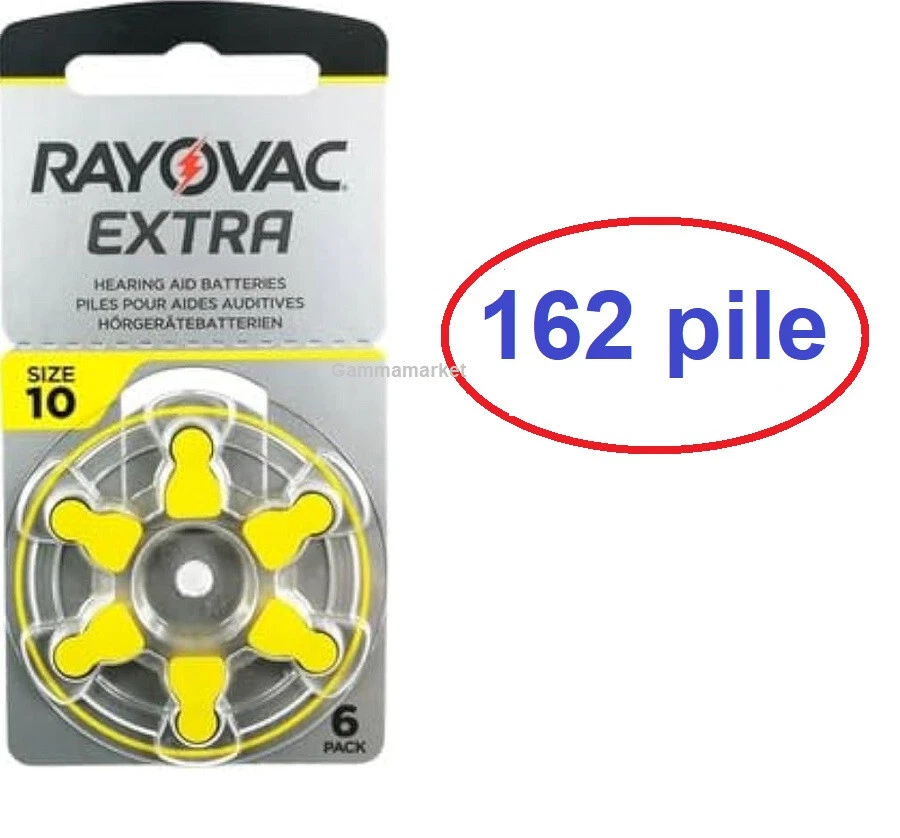 162 pile batterie  RAYOVAC Extra   10   per apparecchi acustici - Immagine 1 di 1