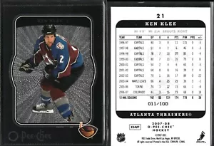 07/08 2007-08 O-Pee-Chee Micromotion Black #21 Ken Klee Jets /100 - Picture 1 of 1