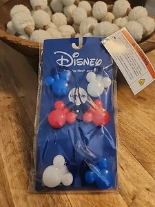 New ~Disney Americana Patriotic Mickey Mouse Shaped Light Up Necklace - Picture 1 of 3
