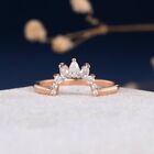 Unique Statement Fine Anniversary Engagement Diamond Ring 14k Rose Gold Diamond