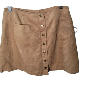 Wild Rose Rue 21 Sadie Robertson Collection Brown Sueded Fabric Girls Skirt Sz M - Picture 1 of 3