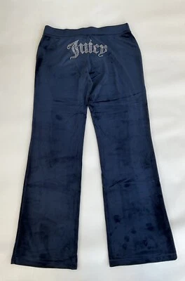 Pantalones deportivos Juicy Couture OG Big Bling de terciopelo azul real talla M nuevos con etiquetas Y2K Foto 1 de 4