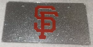 NWT Wincraft San Francisco Giants Baseball Team Automobile Plate Orange & Silver - Picture 1 of 4