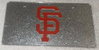 NWT Wincraft San Francisco Giants Baseball Team Automobile Plate Orange & Silver - Image 1 of 4