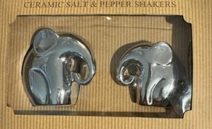 ELEPHANT CERAMIC SALT AND PEPPER SHAKERS SET OF 2 - Picture 1 of 1