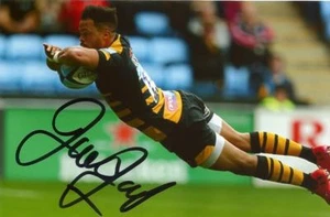 WASPS RUGBY UNION: JUAN DE JONGH SIGNED 6x4 ACTION PHOTO+COA - Picture 1 of 1
