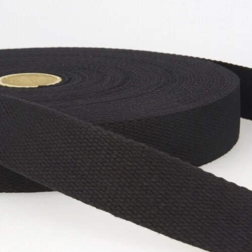 Stephanoise 40mm Cotton Webbing Black - per metre