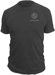 GYM LIFE® ICON Mens Athletic T-Shirt Workout Exercise Fitness Men Shirts, Black - Picture 1 of 5