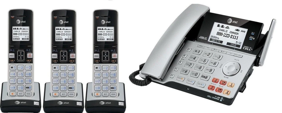 AT&T TL86103 4 Handset 2-line Connect to Cell Corded/Cordless Answering system - Image 1 of 4