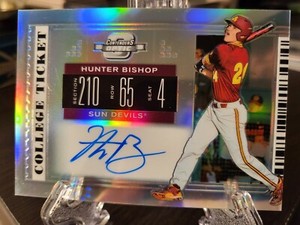 Hunter Bishop Auto 2019 Panini Contenders Draft Picks Optic College Ticket #9 
