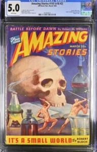 Amazing Stories 1944 marzo. Cubierta de calavera CGC, J Allen St. John. PK. Carta gruesa - Imagen 1 de 1