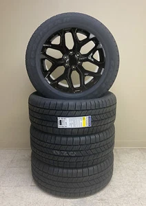 Chevy 20" Gloss Black Snowflake Wheels Goodyear Tires 2000-2025 Silverado Tahoe - Picture 1 of 5